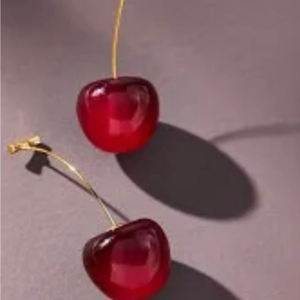 Anthropologie Red Cherry Earrings